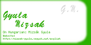 gyula mizsak business card