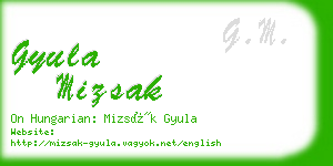 gyula mizsak business card